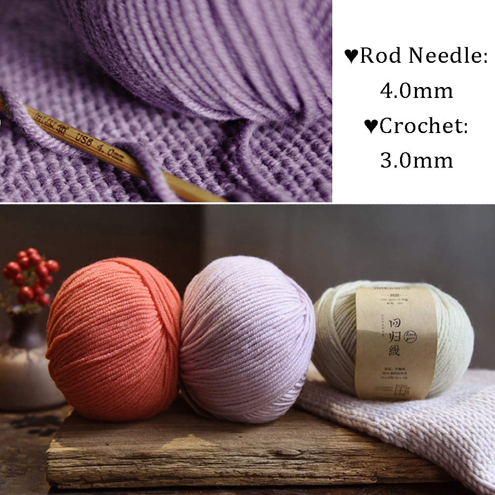 300G Pura Lana Merino Bolas para Hacer Punto y Ganchillo, 23 Colores Disponibles, Suave y cálido,02