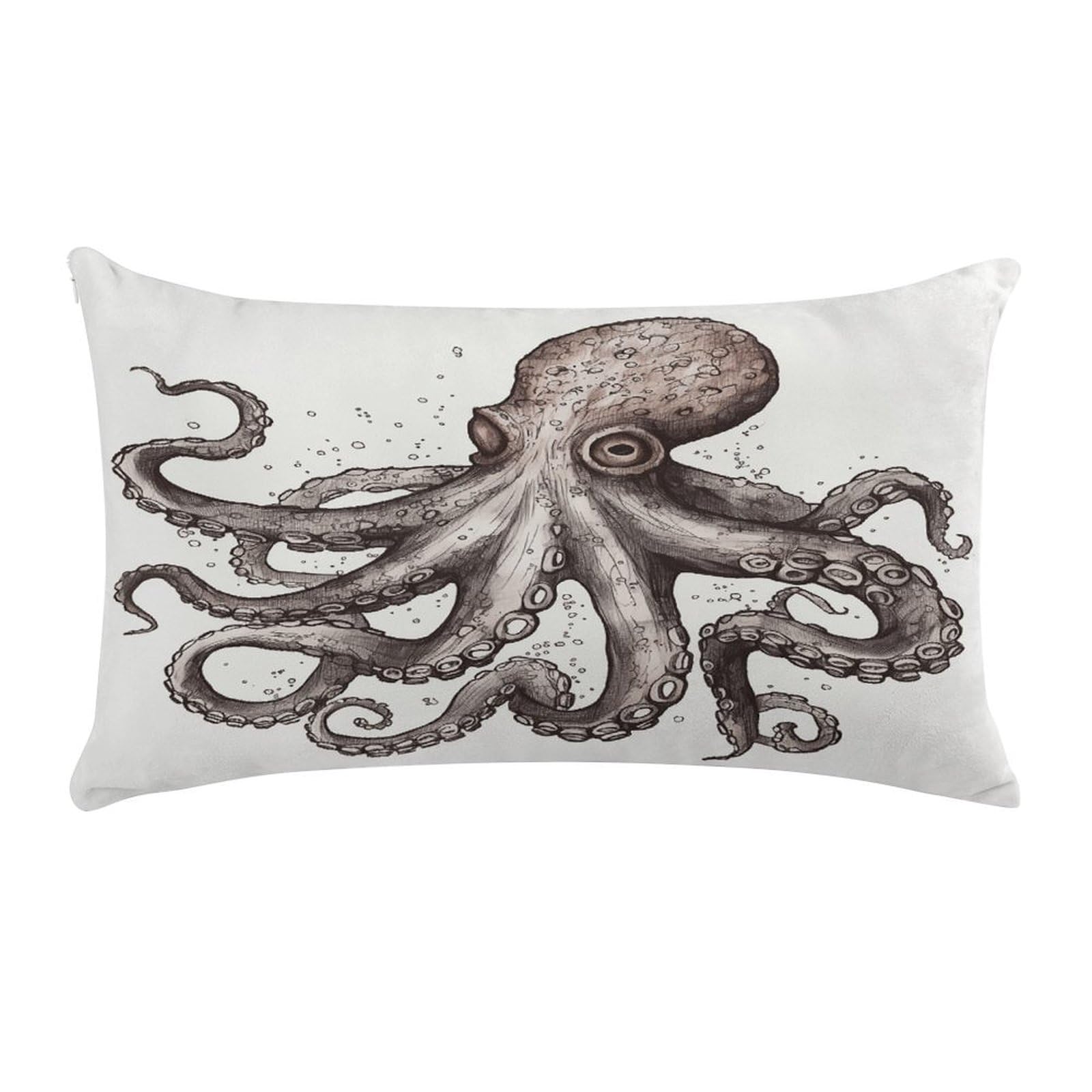 VstaDank Octopus Throw Pillow Cover Rectangular Lumbar Throw Pillow Case Soft Farmhouse Accent Decorative Cushion Cases Short Plush Pillowcase with Zipper 12 X 20 Inch