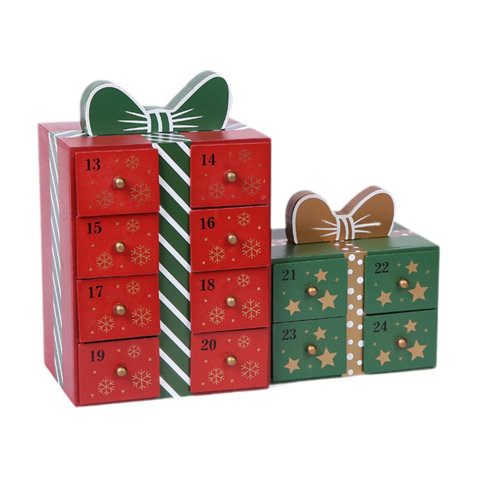 Weihnachten Holz Advent Kalender mit 24 Schubladen Weihnachten Dekorationen Tisch Holz Advent Kalender für Wohnzimmer Weihnachten