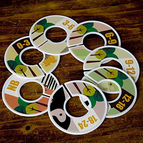 Baby Nest Designs Closet Dividers For Baby Clothes, 7X Unisex Baby Clothing Size Age Dividers From Newborn Infant To 24 Months,Closet Organizer, Nursery Decor & Baby Gift (Animal) #TOP5