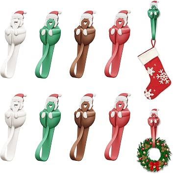 UMUST 8Pcs Silicone Cord Bundlers, Cute Damage-Free Hanging Cord Organizer, Cable Wapes, Adhesive Hook No Tools Cord Bundler for Hanging Electrical Cables Decorations EctMulticolor