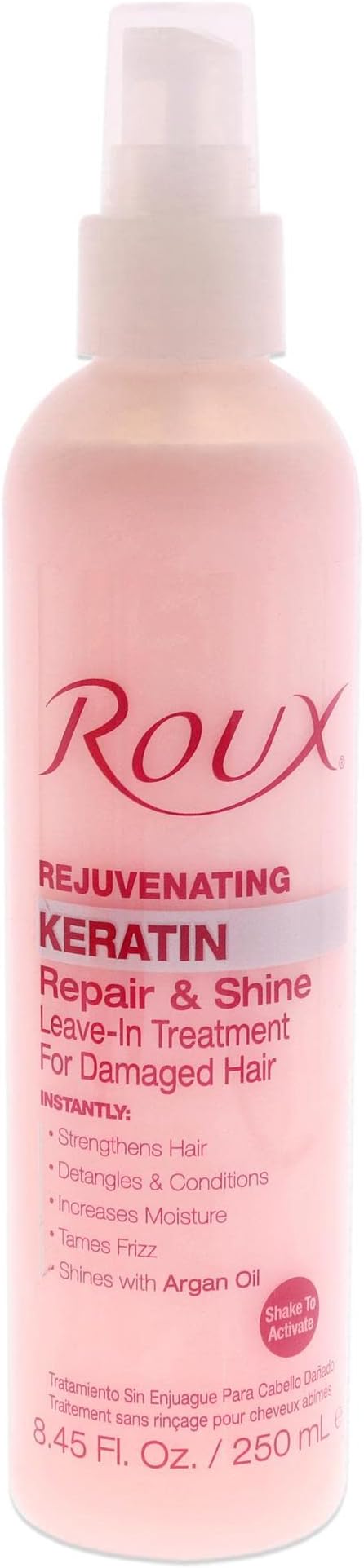 Argan Oil Keratin Repair & Shine Leave in Treatment, Rejuvinating Formula for Damaged Hair, 8.45 Fl Oz