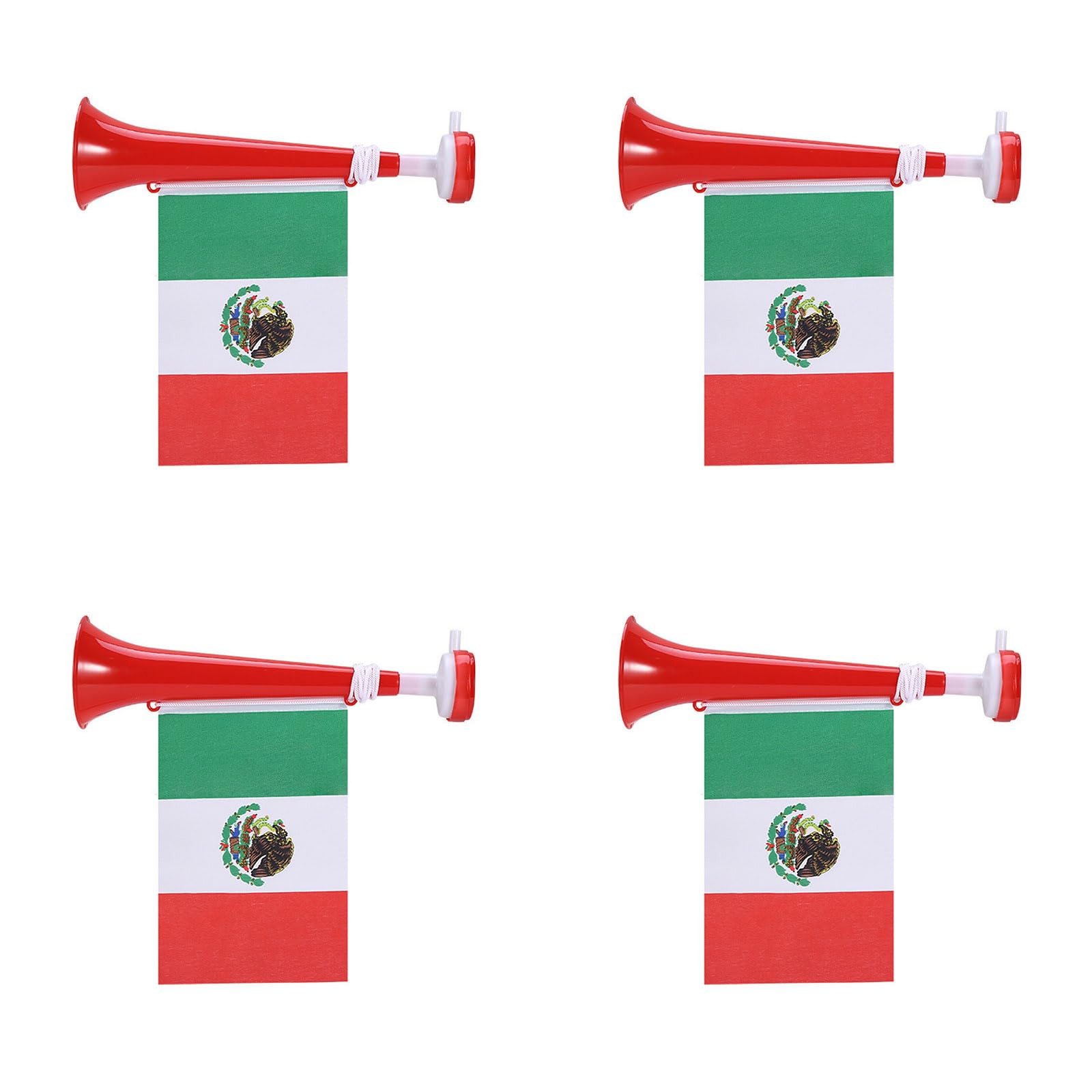 Xjdzineq 4Pcs 2026 Year Soccer Event Flag Celebration Trumpets Vuvuzelas Cheering Horn for Game and Festival Occasion Football Flag Horn