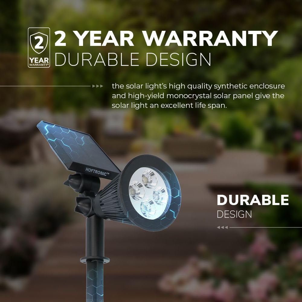 HOFTRONIC - Solar Prikspot Bend IP65 - Luci da giardino impermeabili a energia solare 4 x faretti da terra - Faretti da giardino - Illuminazione da vialetto - Lampada solare invernale con faretto