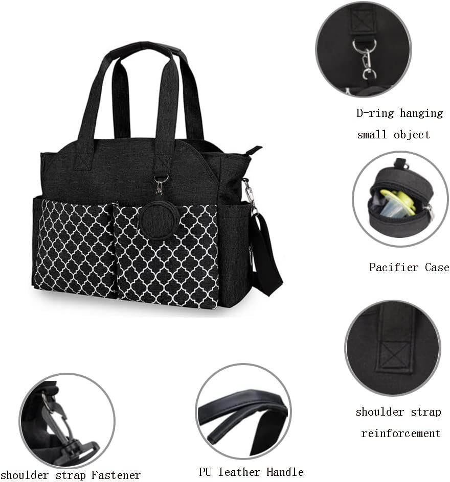 Lmbabter Diaper Bag Tote with Changing Station Upgrade Multi-Function Baby Bag with Adjustable Shoulder Strap - Image 7