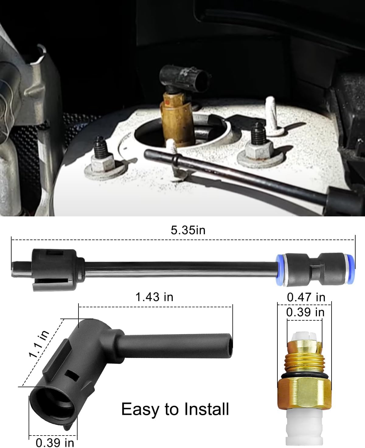 2 PCS Air Suspension Elbow Air Strut with Hose Repair Kit Fit for Jeep Grand Cherokee Quadra Lift 2011-2020, Replace 68084809AA