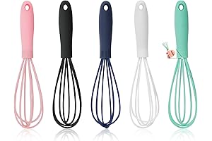 NCAM Whisk for Cooking - Silicone Whisk 5 Pack, Tiny Whisk for Baking