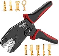 Vista 9 de Newdeli Crimpadora de virola de alambre 24-8 AWG - Herramienta de crimpado de alambre de trinquete para conectores de virola, terminales de cable