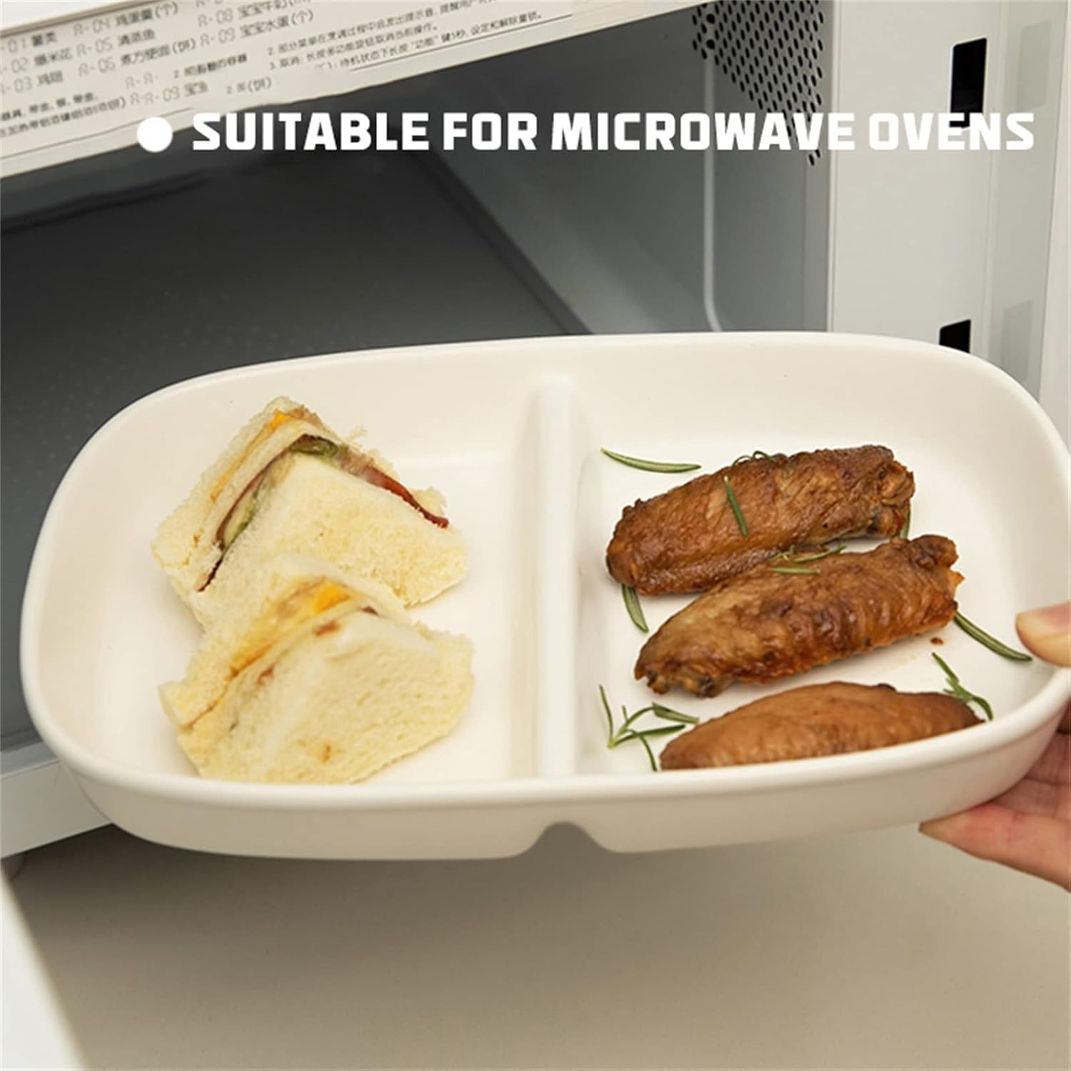 Weight Management Tableware - Divided Dinner Plate Suitable for Microwave Ovens 2 Section Compartment Portion Control Plate 211 Special Tableware for Fitness Diet Meal (Color : Light Green)