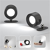 Vista 9 de Koopala Apliques LED de pared, lámparas de pared con batería recargable, con 3 brillo, carga extraíble, rotación de 360°, bola magnética, luz