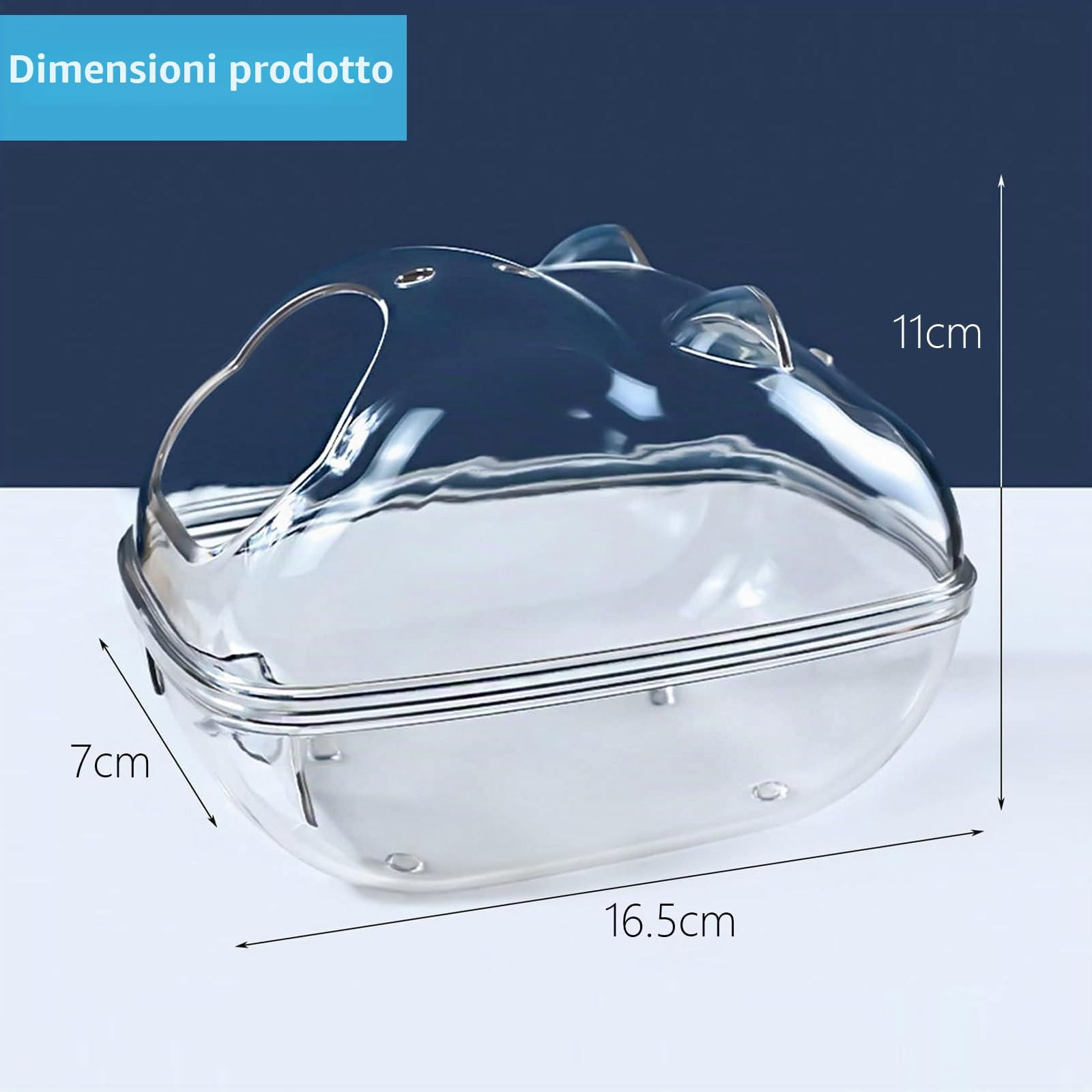Scatola da bagno di sabbia per criceto trasparente – Casa da bagno smontabile antipolvere per roditori – fornita con 2 pale