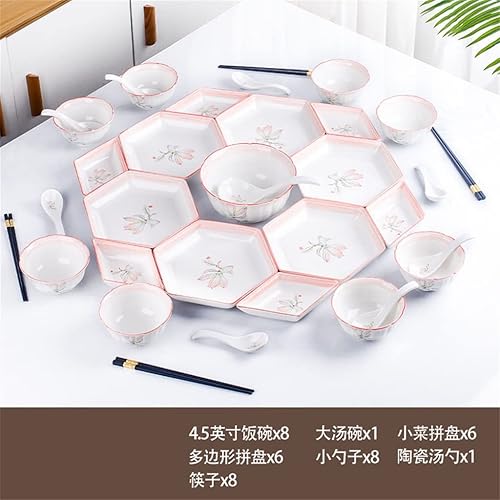 Miniatura 3 de ZHUHW - Juego de vajilla combinada cuencos de sopa y platos de cerámica para el hogar