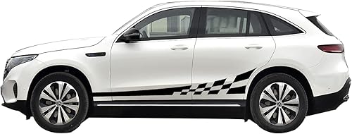 Miniatura 8 de SUNJIKA 2 calcomanías universales de tótem de celosía de rayas deportivas, calcomanías de vinilo para decoración de carreras, accesorios para puerta