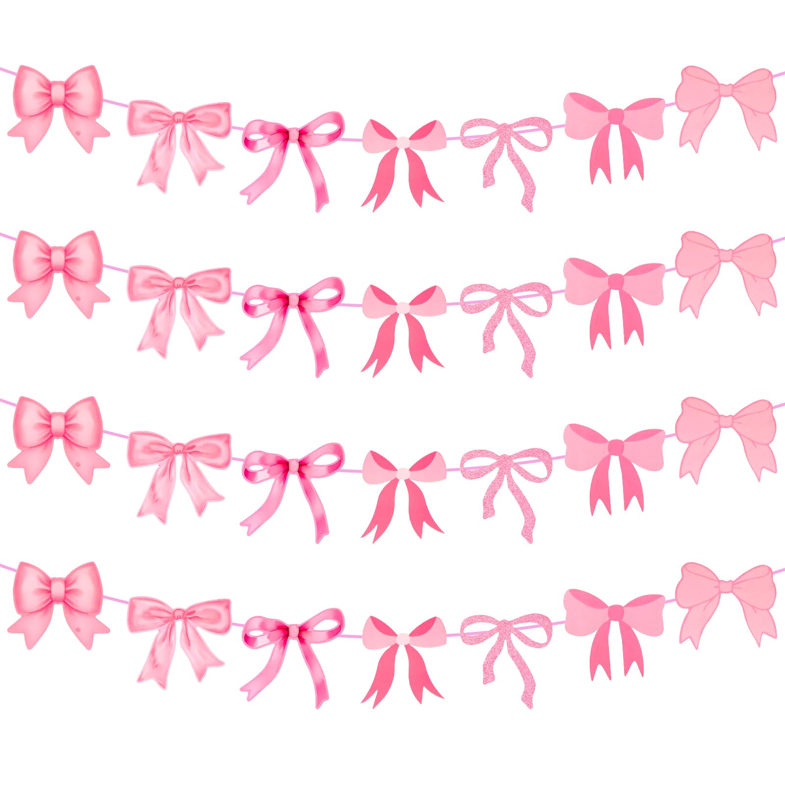 Rosa Schleifen-Girlande – Partydekoration Für Geburtstag, Hochzeit, Junggesellinnenabschied