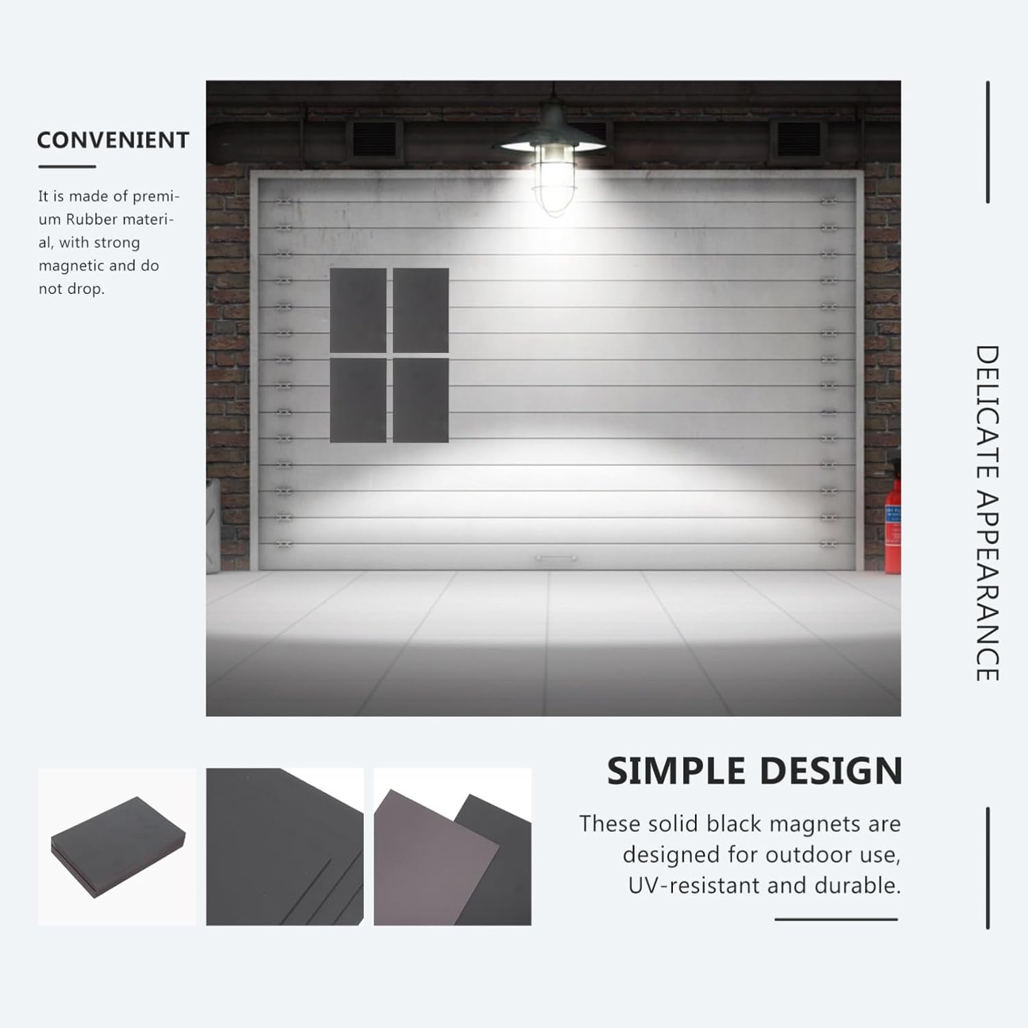 32pcs Faux Magnetic for Garage Doors Rubber Magnetic Sheets Easy to Install Weather Resistant Soft Magnets for Decorative Window Effects