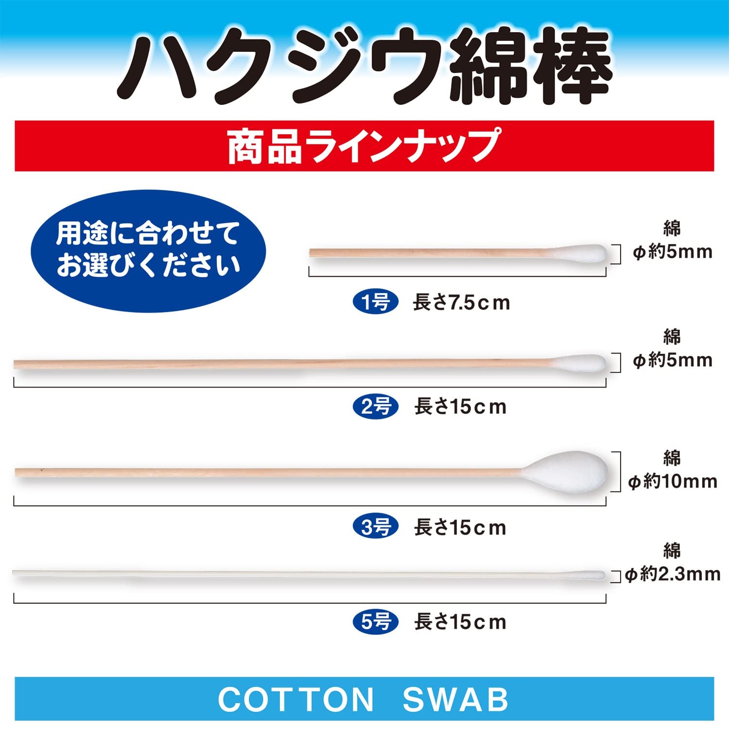 白十字 ハクジウ綿棒 5号 100本入 25セット Amazon.co.jp: 白十字 ハクジウ綿棒 5号 耳鼻科用 100本入 長さ14.6cm