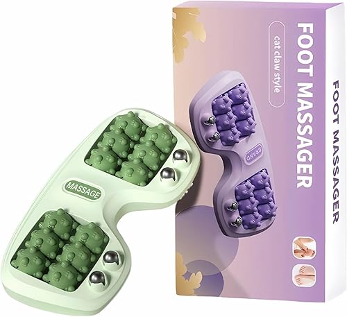 Masaje de rodillo de pie para fascitis plantar, terapia portátil de rodillos para pies para circulación y alivio del dolor, reflexología y