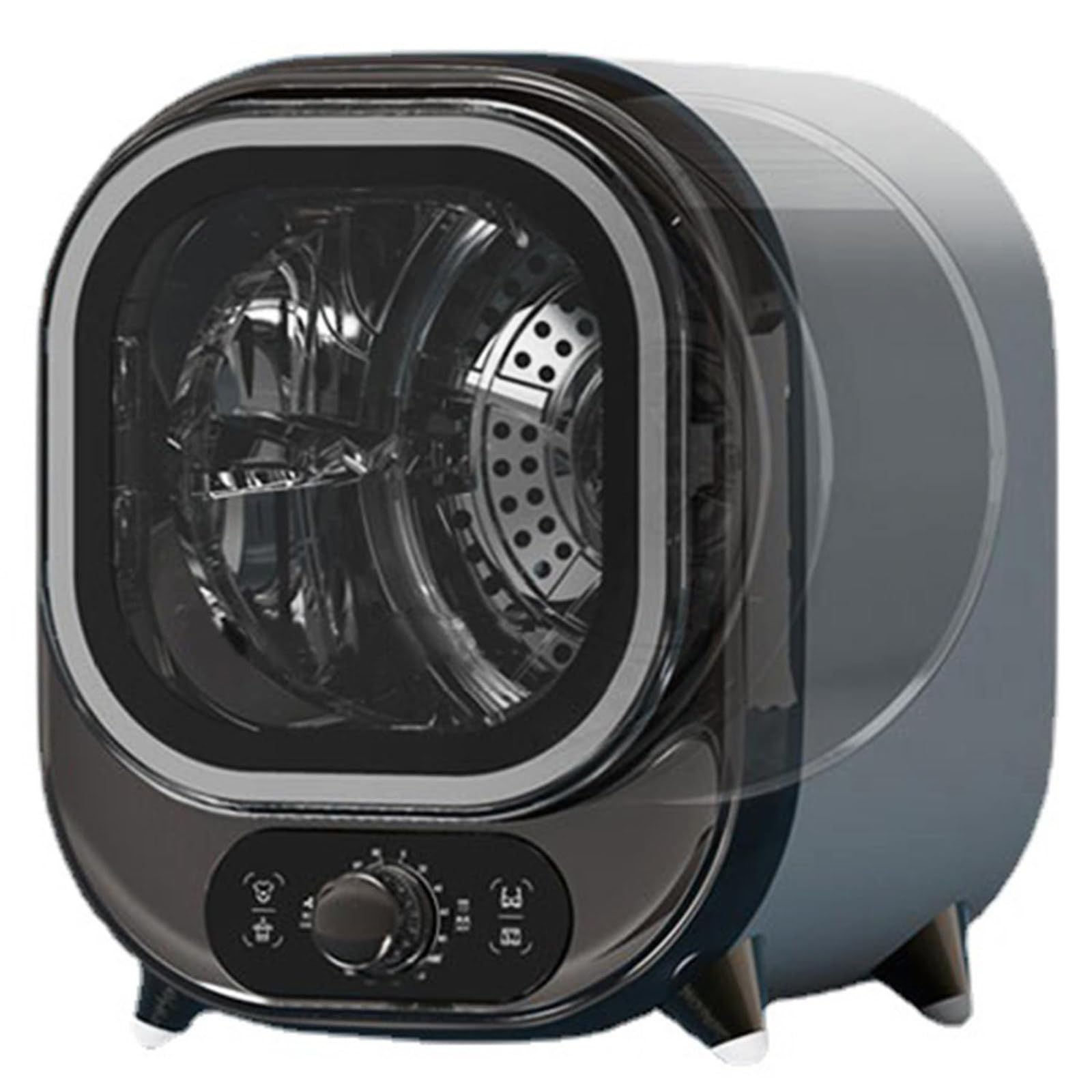 450 W Mini-WäSchetrockner, 0,8 Kg Edelstahl-WäSchetrockner, Kaltluft-/Warmlufttrocknung, Blaulicht-Deaktivierung / 60° Konstanttemperatur, FüR Wohnungen Und Wohnheime,Black
