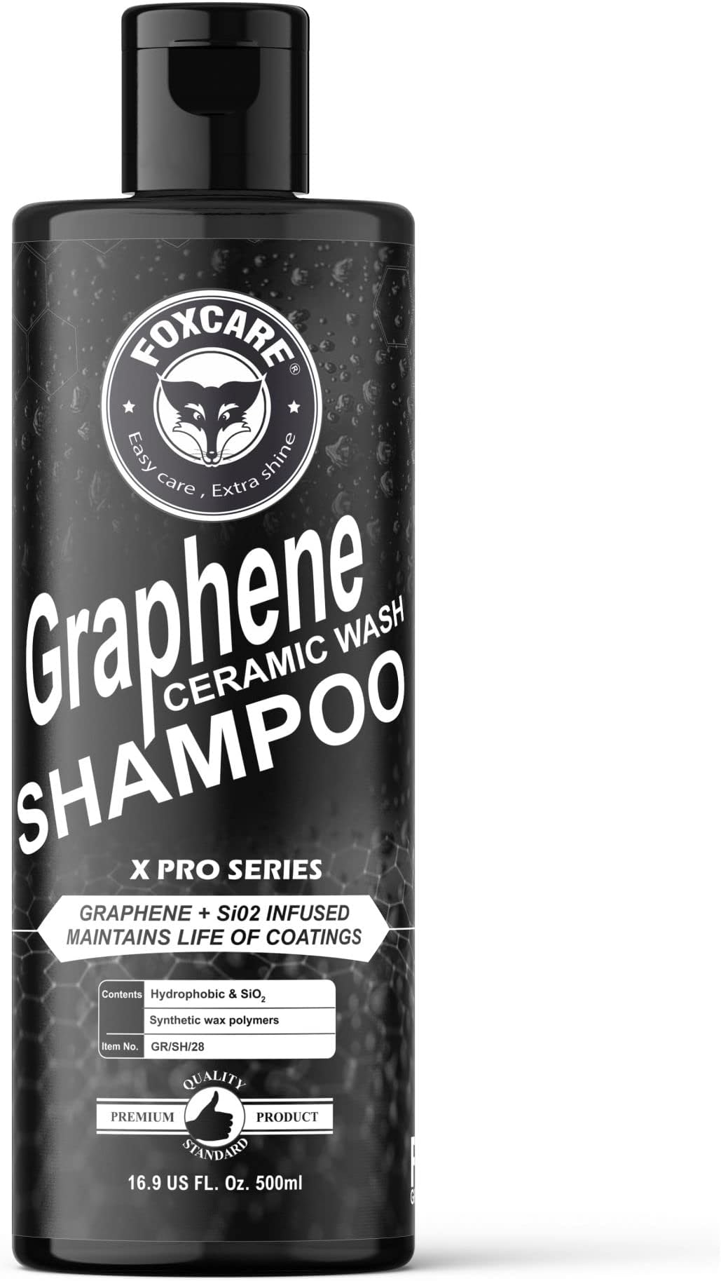 Graphene Ceramic Car Shampoo 500ml | SiO2 Foam Car Wash | Hydrophobic Protection & High Gloss Shine | Maintains Ceramic Coating, Wax & Sealant | Scratch-Free Auto Detailing Shampoo