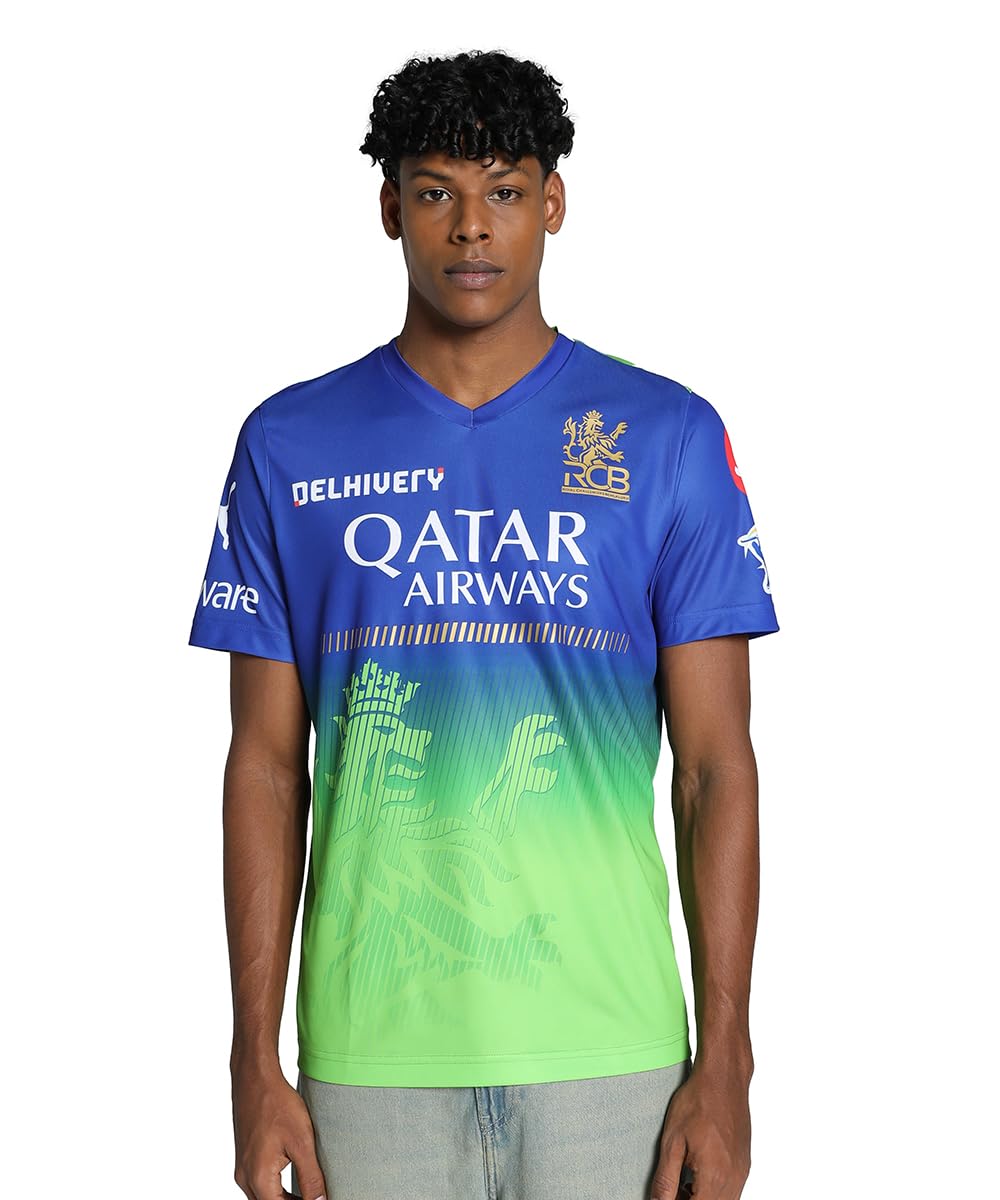 Puma Men’s Polyester Regular Fit Official IPL 2024 Royal Challengers Bangalore Player Replica Match Jersey
