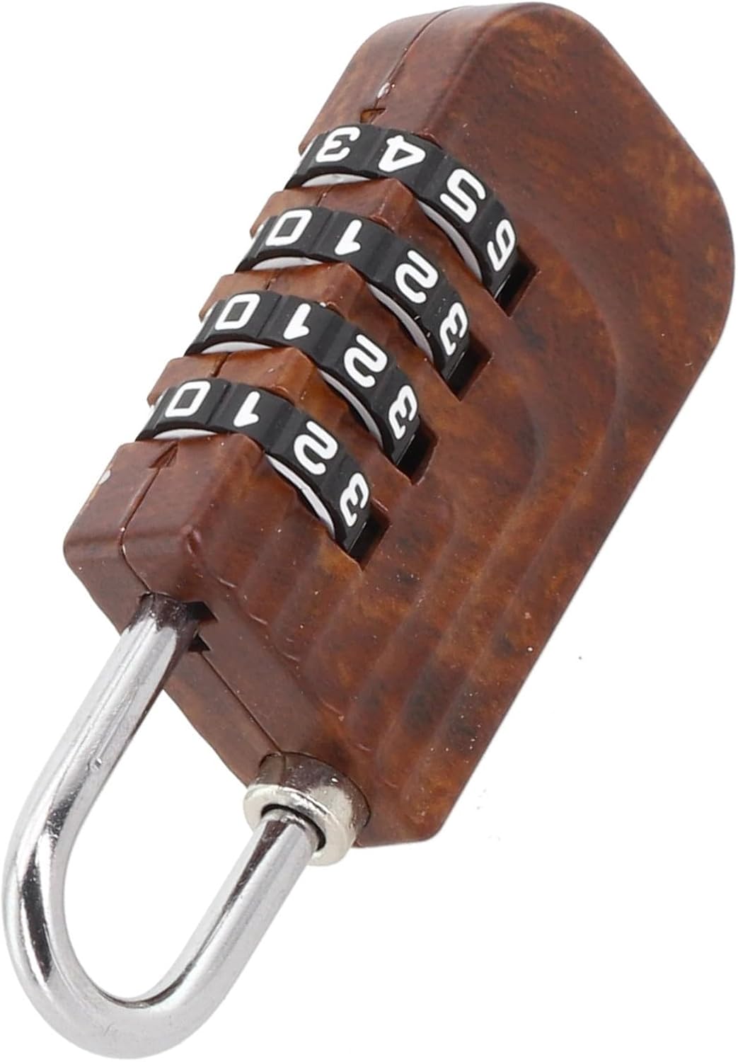 4 Digit Resettable Combination Lock for Gym Lockers and Outdoor Use Secure Your Belongings with 10,000 Possible Combinations (Walnut)