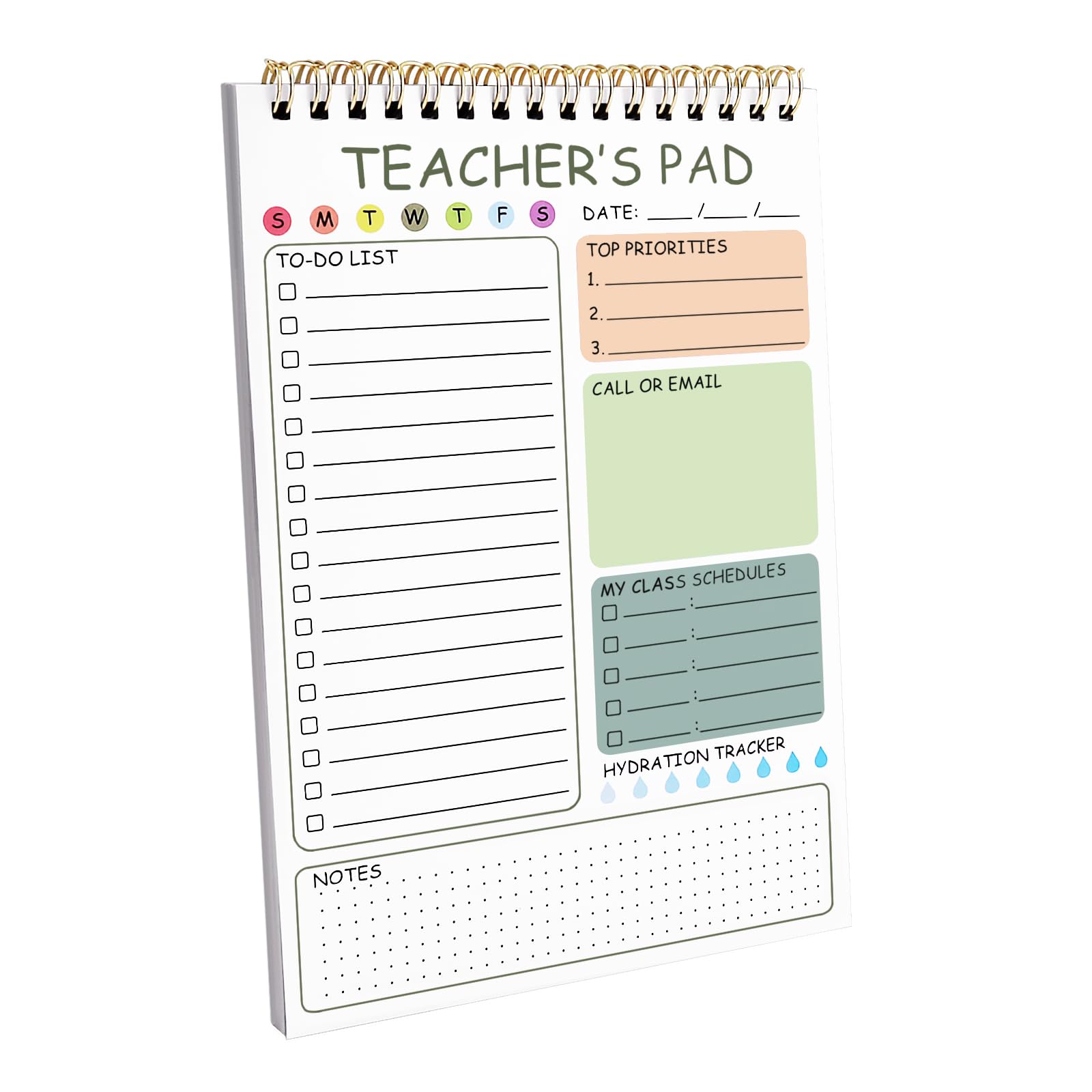 Newkita Teacher To Do List Notepad, 8.3x5.8 Inch Teacher Notepad, Spiral Checklist Notebook for Class Schedules, Daily Planner, School Tasks and Goal