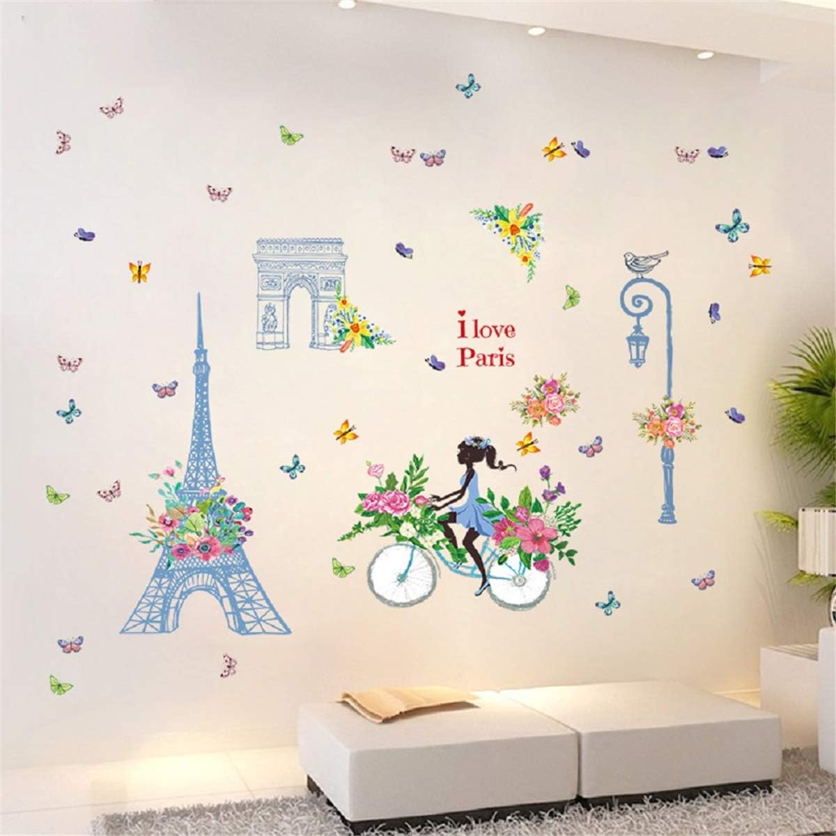 SWORNA Nature Series Butterfly Girls Wall Decals Stickers Decor Paintings Murals for Bedroom Living Room (flowergirl10) : Tools & Home Improvement