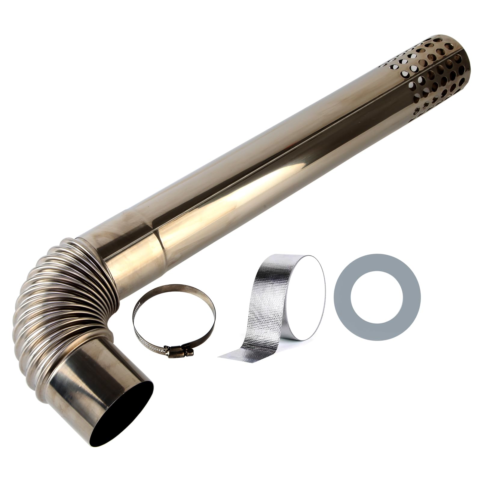 Kit de ventilación Solo aplicable para calentador de agua sin tanque de acero inoxidable de 3 pulgadas Kit de ventilación con codo Compatible con calentadores de agua sin tanque a gas CAMPLUX Ranein FOGATTI Forimo ORBEK MIZUDO GASLAND Marey