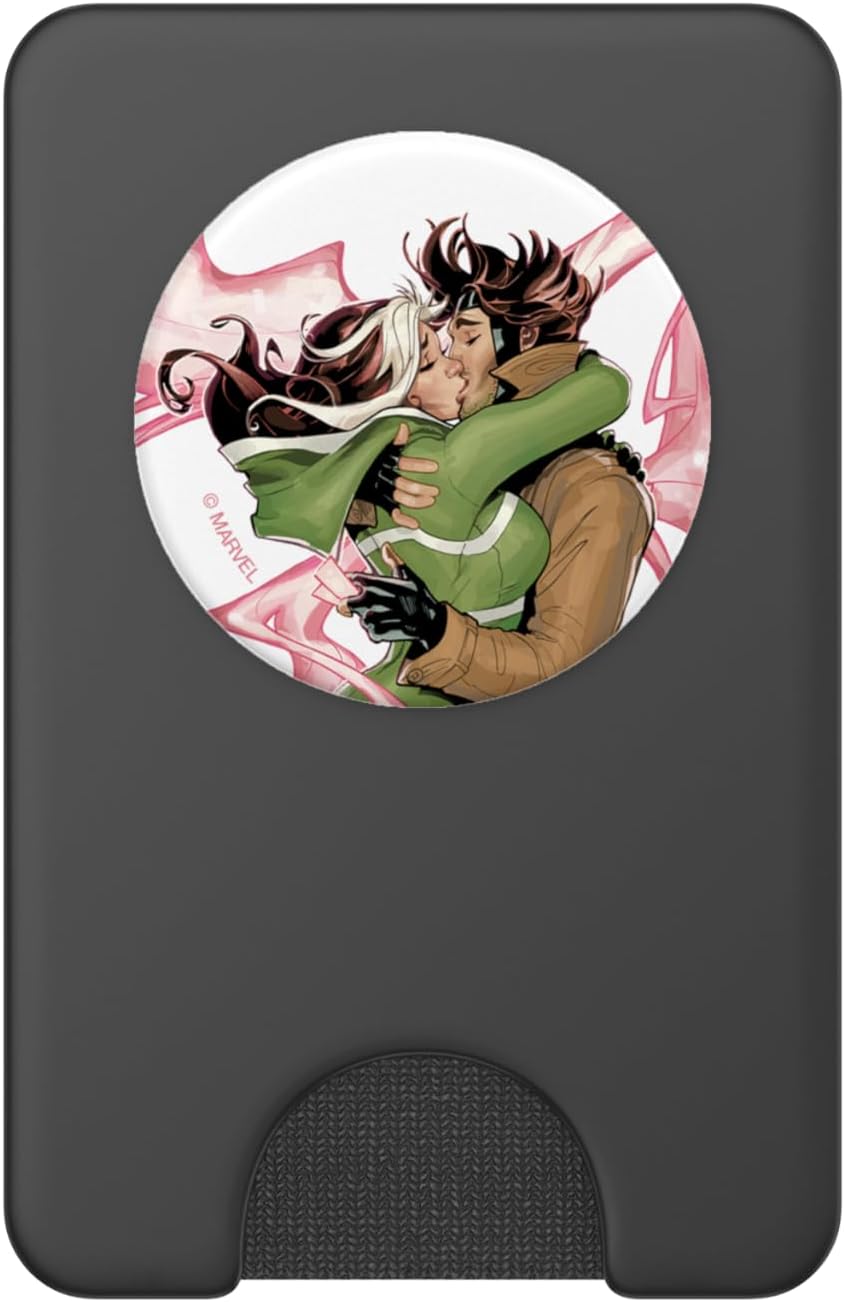 Marvel X-Men Rogue and Gambit Kiss Valentine's Day PopSockets PopWallet for MagSafe