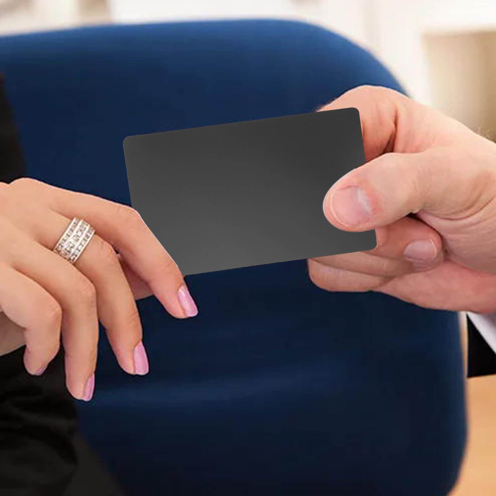100 Stück Metall Visitenkarte Schwarz, 8.6x5.4cm, 0.45mm Dick Aluminium Rohlinge, Metall Karten Namenskarte Lasermarkierung Graviertes Business Card, Wasserfestes Aluminium für Büro, Office