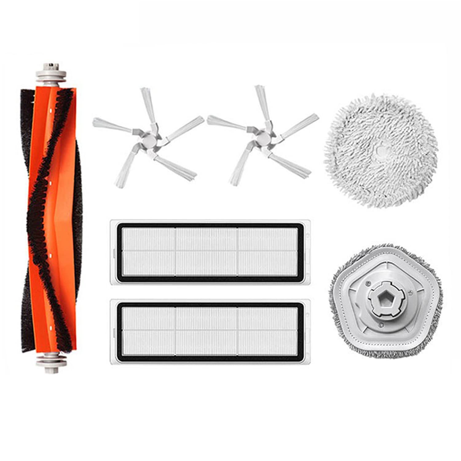 Replacement Spare Parts Main Brush Side Brush Mop Pads Hepa Filter Fit For Dreametech W10 Robtic Vacuum Cleaner (Set 2)