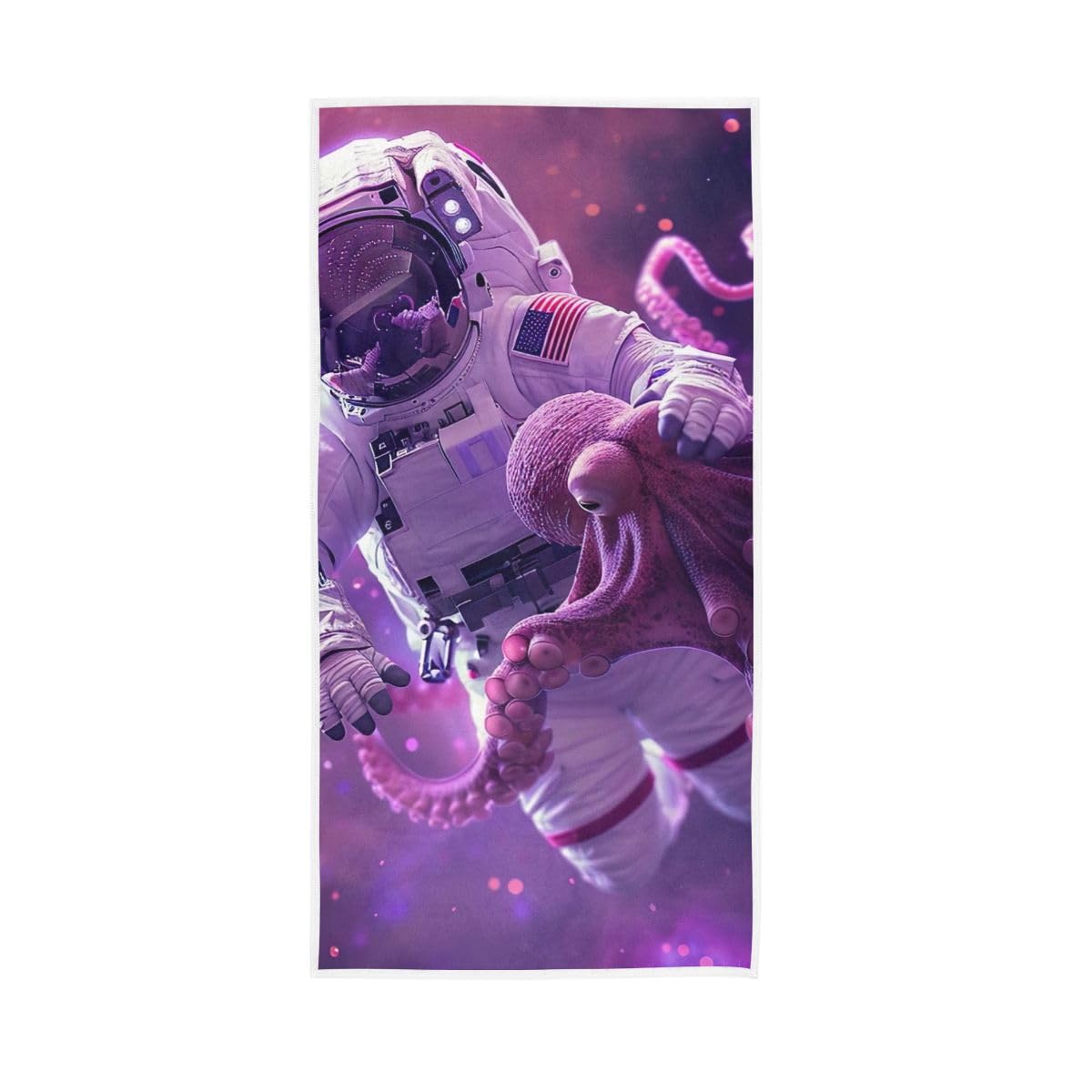 LSRCPD Astronaut Sea Animal in Sky Hand Towels and Washcloths for Bathroom, Hand Towel for Bathroom, Travel, Camp, Hotel, Spa 15 x 30 Inches