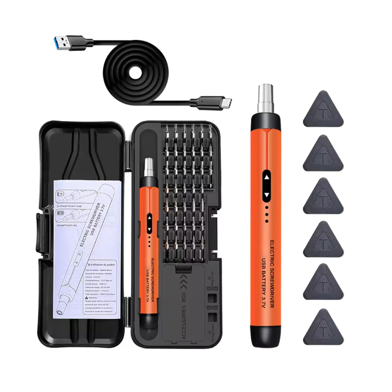 Hsioluted B Multifunctional Rechargeable Electric Screwdriver Set Durability Steel Fit For Home Improvement Tasks Lithium Atteries Screwdriver