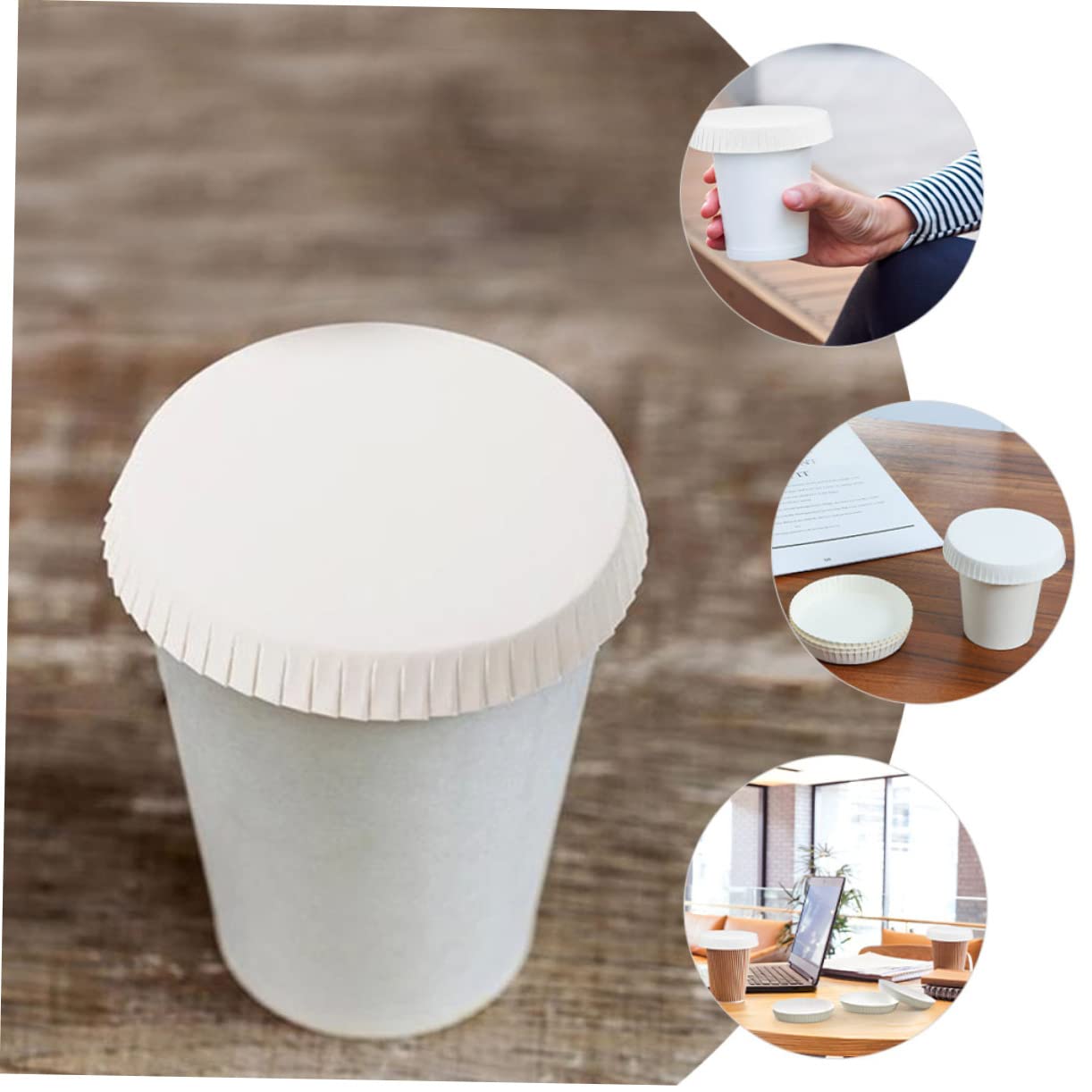 minkissy Cup Protectors Drinking Cup Caps Stackable Paper Lids No Cleaning Needed