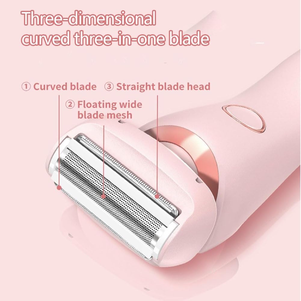 2-in-1 Elektrorasierer für Damen, Rasierer, Elektrorasierer, Damenrasierer, digitales Display, Rasierer, Nass- und Trockenanwendung, für Achsel/Beine/Arme (Rosa)