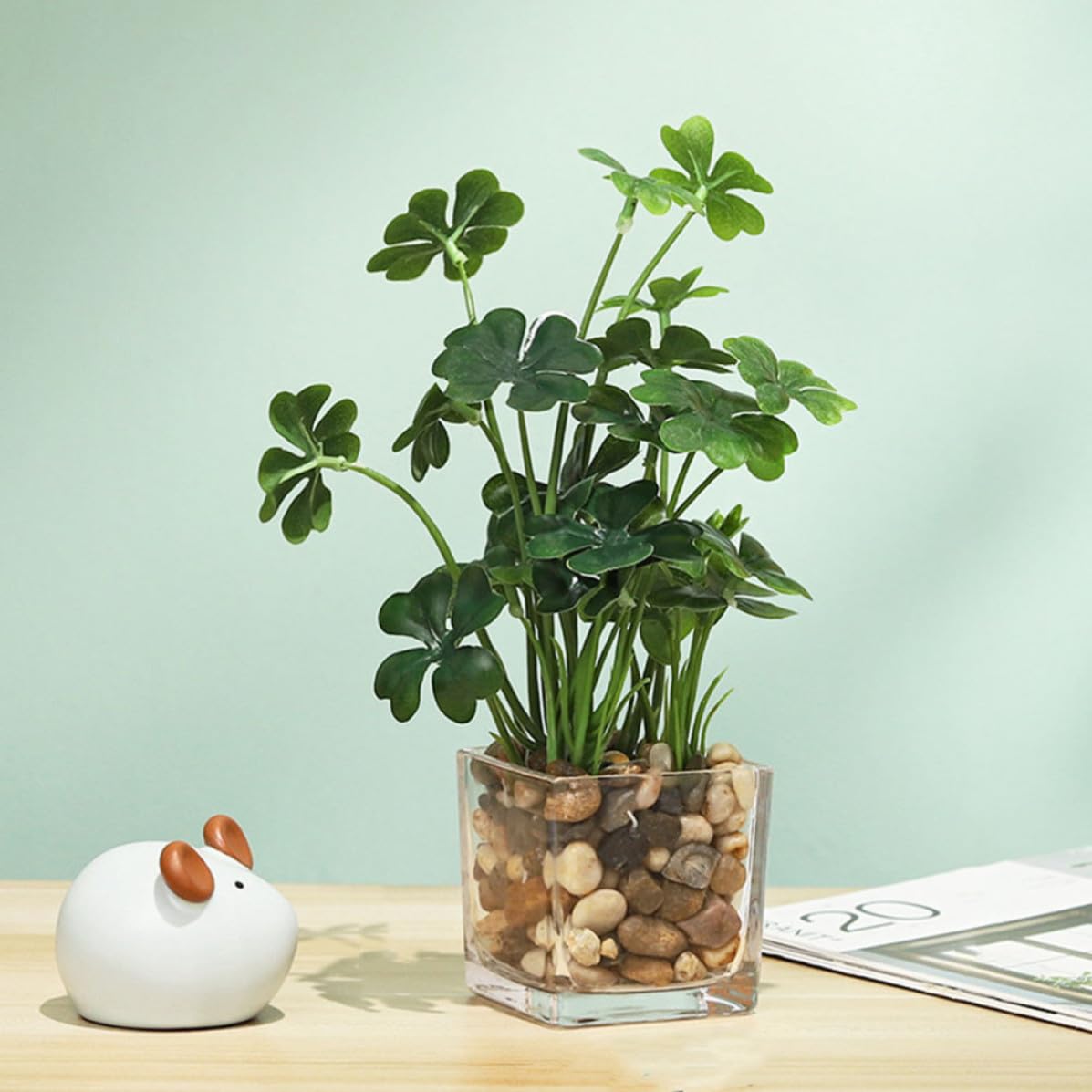 2 Pezzi Piccolo Bonsai Finto in Vaso, Pianta Artificiale Verde
