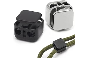 Enosea 12 Pieces Heavy Duty Cord Locks, Double Hole Draw String Clip...
