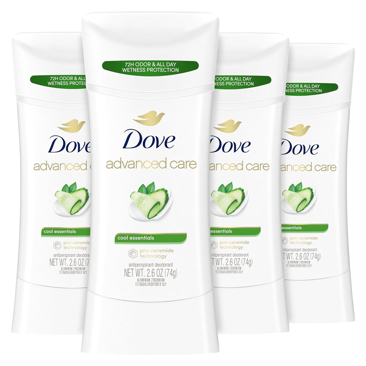 Dove Female 2.6 Oz, 4 Count , Cucumber Spray Cool Essentials : Advanced Care Antiperspirant, Cool Essentials 2.6 Oz, 4 Count-picture-46