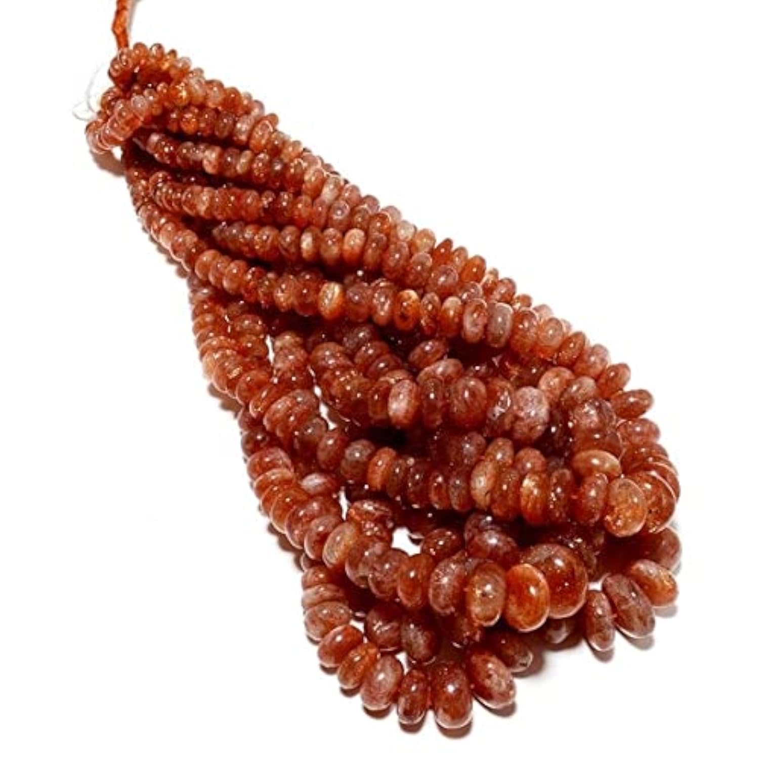 Smooth Rondelle Beads de 5mm à 18mm en pierre de soleil pure