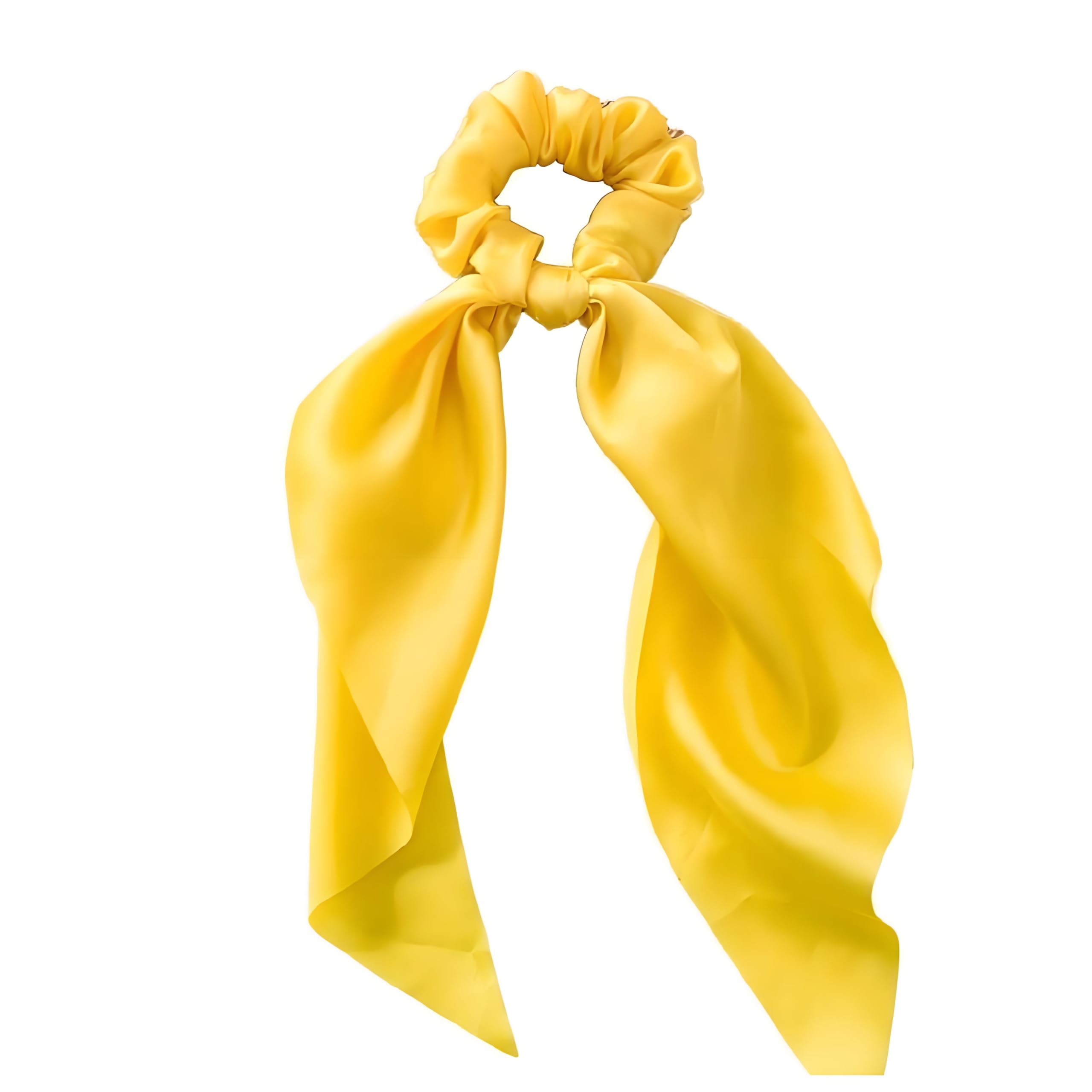 Yellow Bow Ribbon Hair Accessories, Assorted Scrunchies, Elastic Hair Ties and Headbands for Women Girls, Gentle No-Slip Hair Bands for Wedding Party