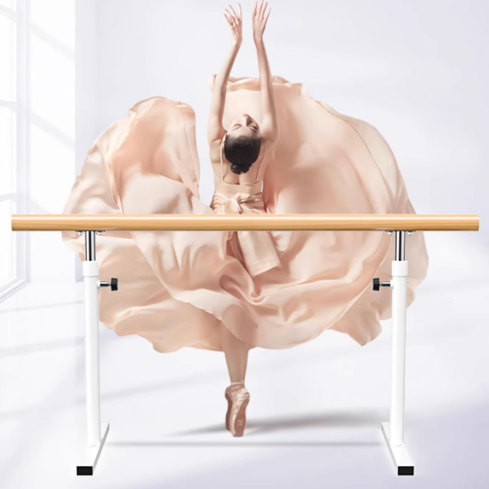 Barre de danse autoportante 115 cm et équipement de danse réglable à domicile