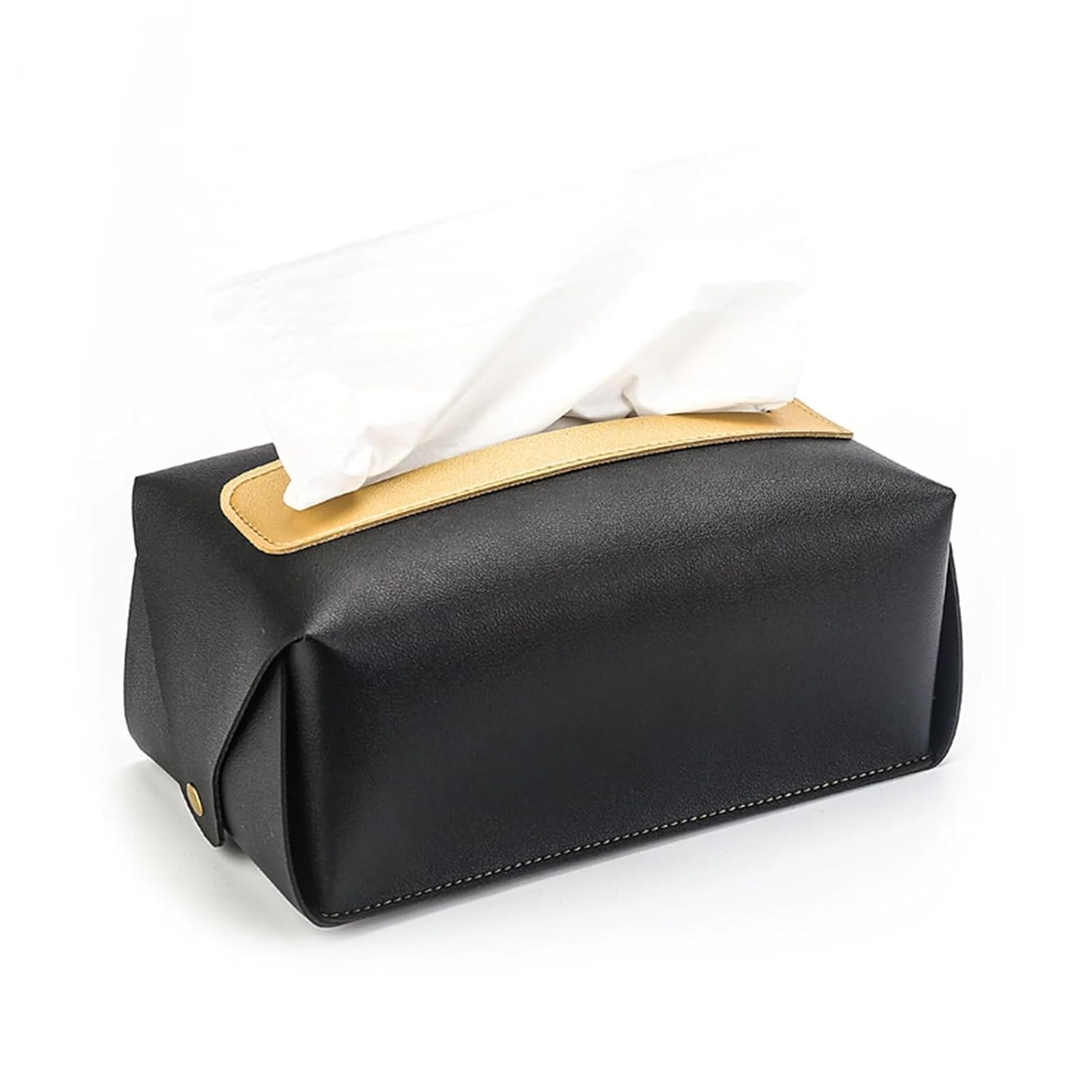 Xeerabdi PU Leather Tissue Box Cover | Rectangular Tissue Holder & Facial Paper Dispenser, Foldable Organizer for Home, Bathroom, Tabletop, Office, Vanity Accessories