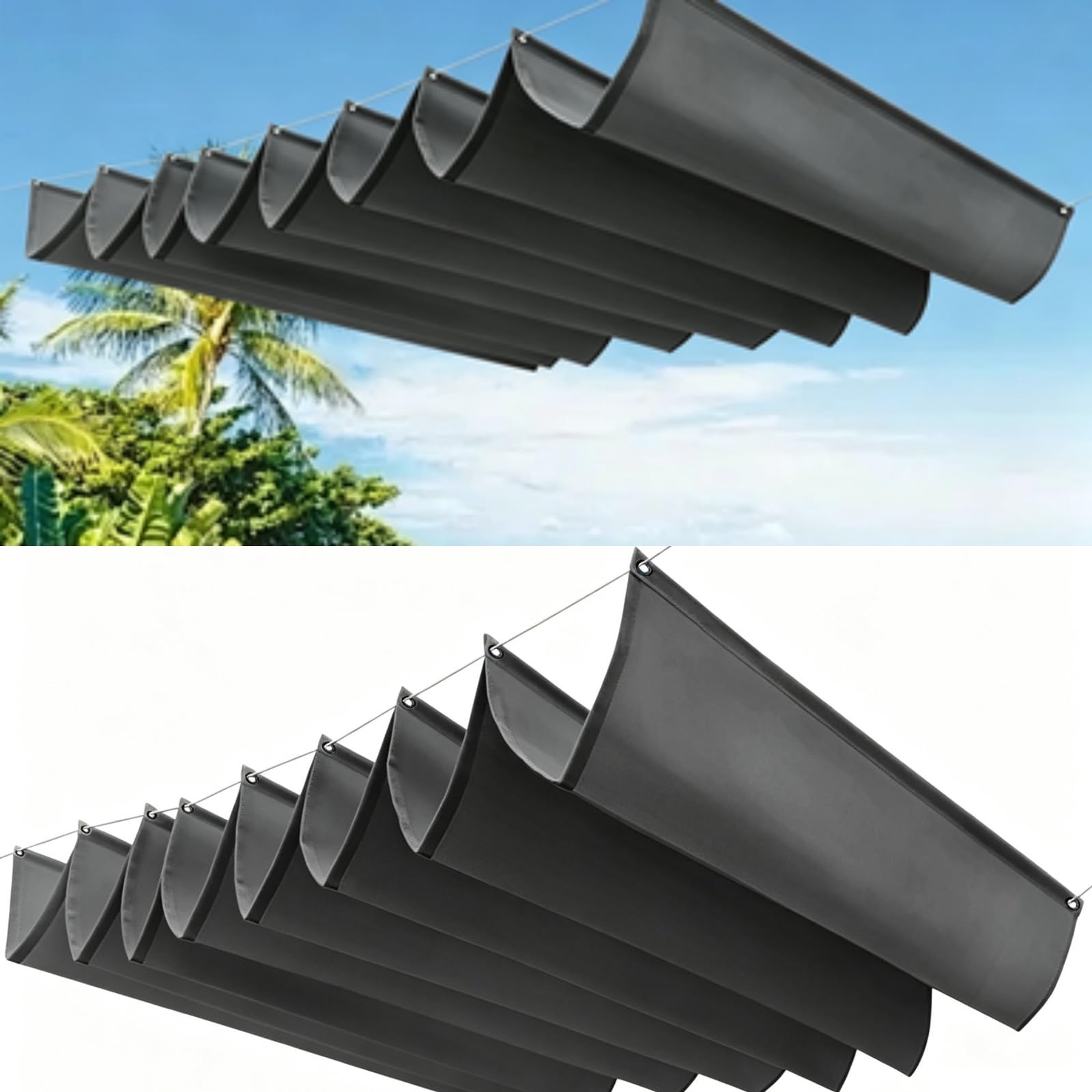 Toldo vela rectangular con protección UV 98% anti-desgarros para terrazas
