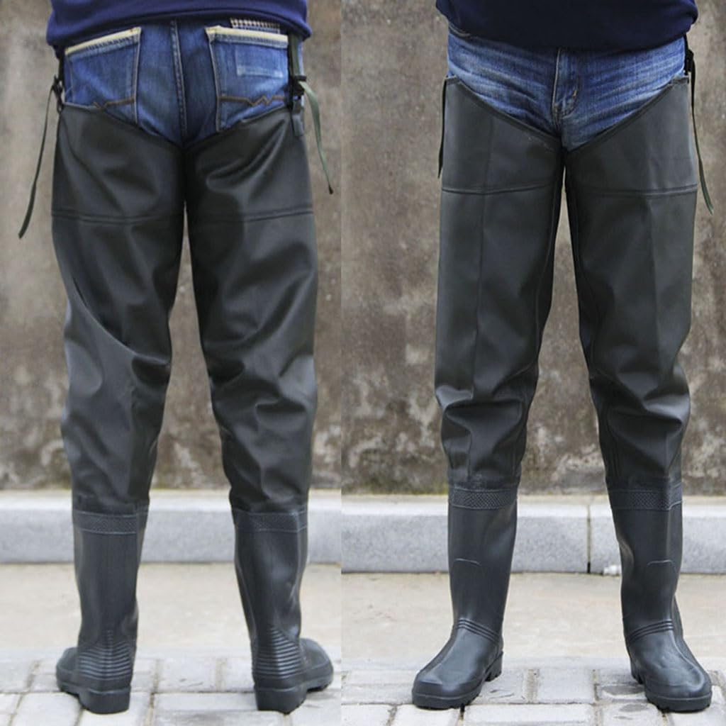 IBOWZ Waders Pesca Pantaloni da Pescatore Hip Waders con Un'Altezza di 80 cm e Stivali da Pescatore Resistenti all'Usura, usati per la Pesca/Caccia