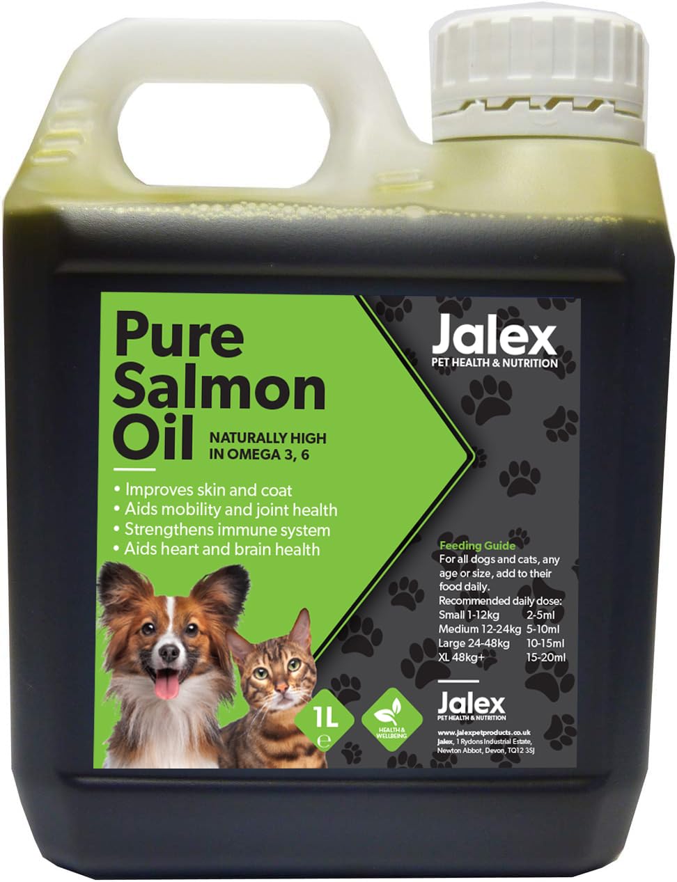 Jalex Pets 100% Pure Salmon Oil 1ltr - Dog Health, 1 Litre, Fish Oil, Supplement