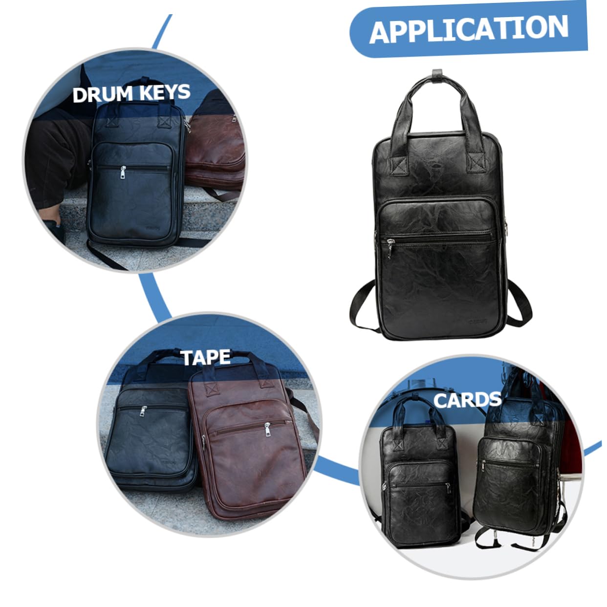 Borsa per Bacchette da Batteria in Pu+ Cotone + 420d, Resistente e Capiente per Spartiti e Libri, per Studenti e Insegnanti