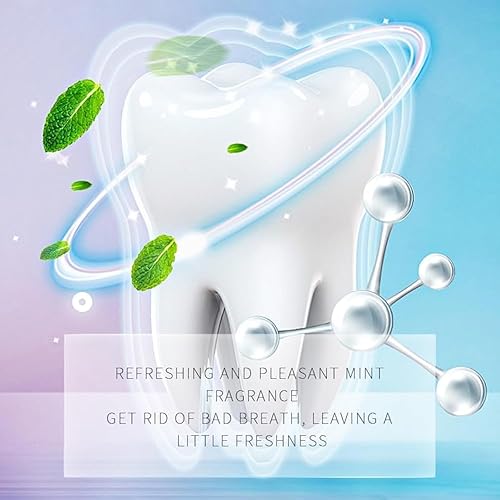 Miniatura 7 de Pasta de dientes blanqueadora de niacinamida, pasta dental blanqueadora probiótica triple blanqueadora, sabor natural a menta y melocotón, sin