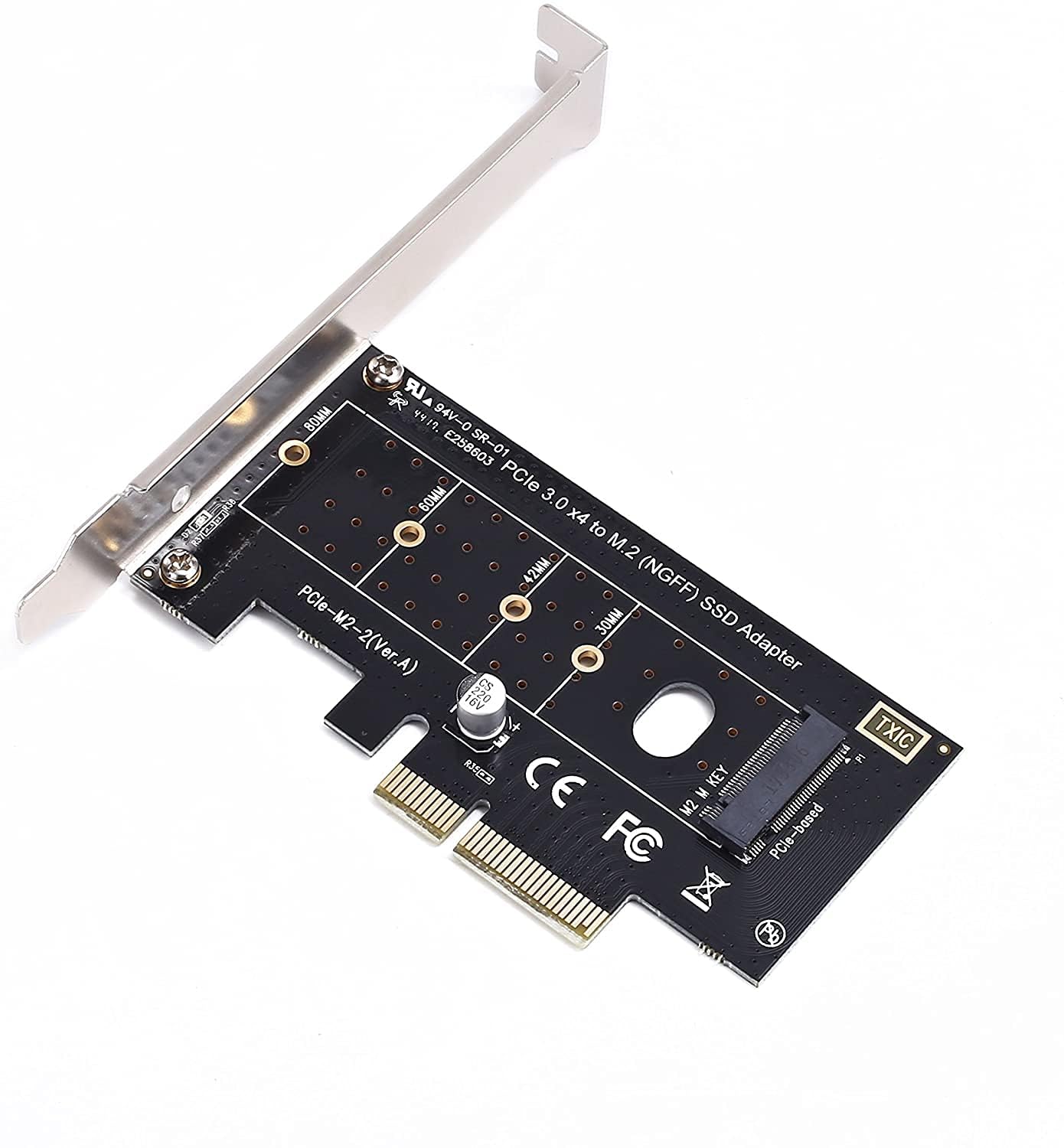 M.2 PCIe NVMe SSD To PCI-E 3.0 X4/x8/x16 Adapter Card - Full Speed