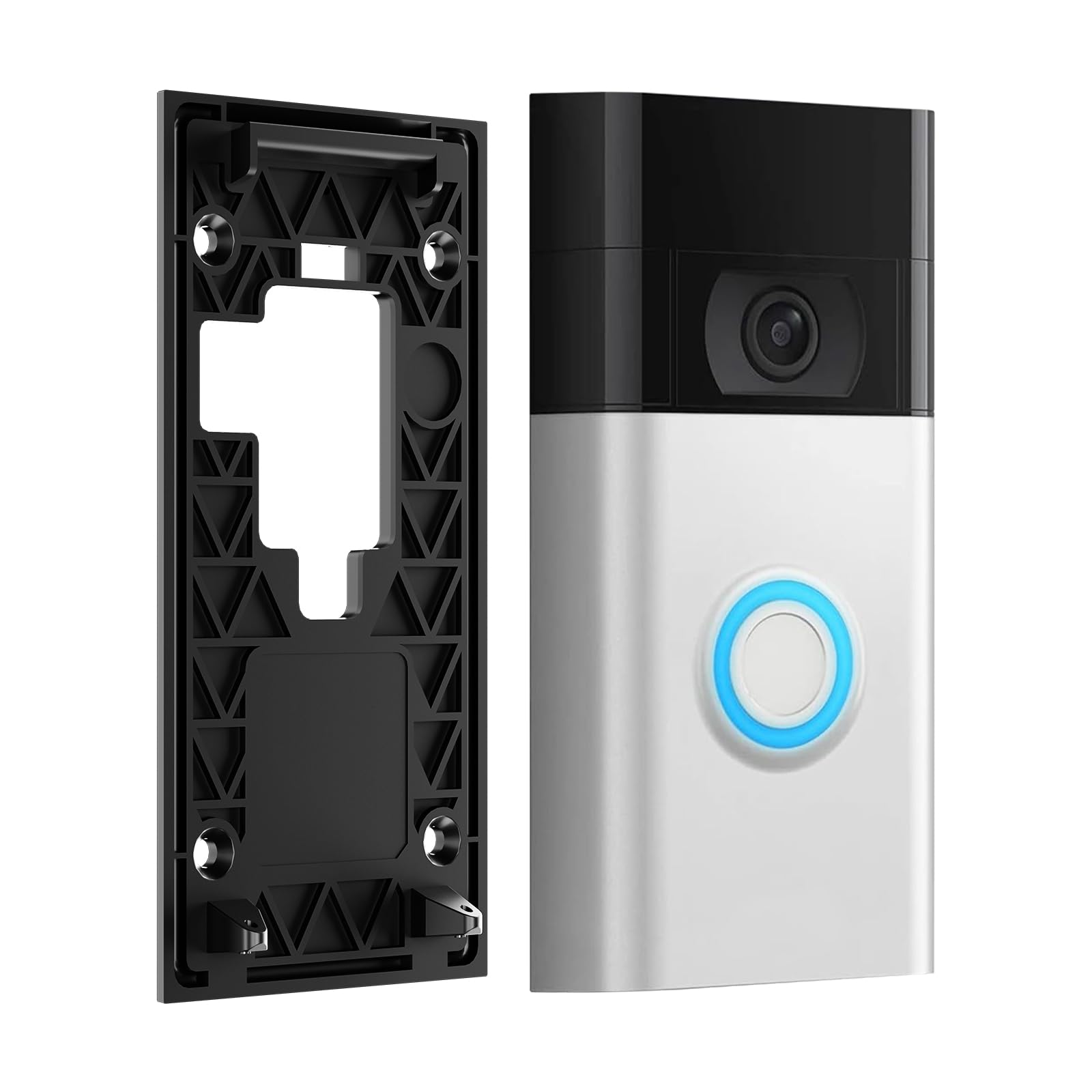 No-Drill Adhesive Doorbell Mount for Battery Doorbell (2020 Release) -Weatherproof Anti-Theft Holder Bracket for Apartments,Renters & Dorms-Easy Peel-and-Stick Installation on Glass,Tile & Metal