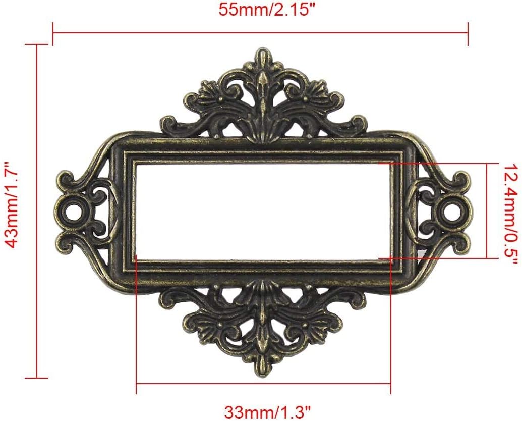 Sysoon 15 Pcs Antique Bronze Metal Label Frames Card Tag, Antique ...